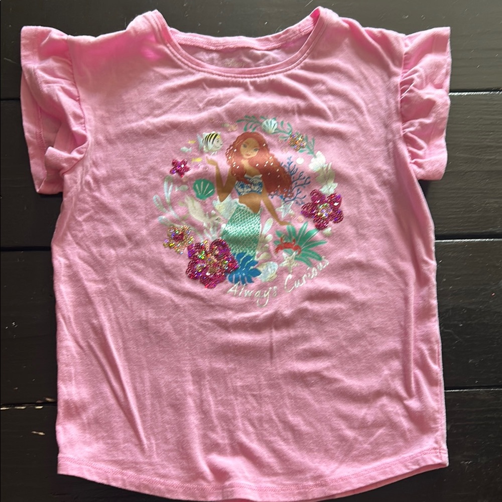 Disney Pink Short Sleeve Tee with Decorative Design